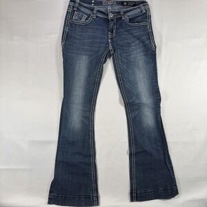 Rock & Roll Cowgirl Jeans Womens 30x36 Blue Bootcut Trouser Western Denim
